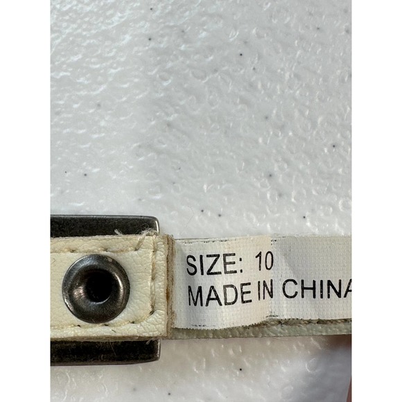 Vintage Pearl Bead Belt Women's Size 10 Cream Ivory Acrylic Adjustable Buckle - Picture 4 of 4